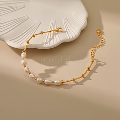 Elegant Natural Freshwater Pearl & Brass Beaded Bracelets for Women&nbsp;RP0175