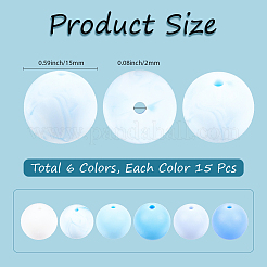 90Pcs 6 Colors Silicone Beads&nbsp;SIL-PA0001-07C
