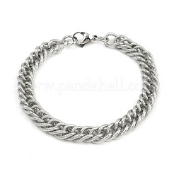304 Stainless Steel Curb Chain Bracelets for Women Men&nbsp;BJEW-Z143-03P