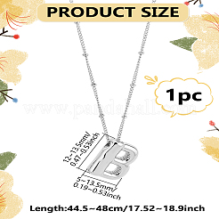 1pc Brass Chain with Alloy Letter Pendants Necklaces&nbsp;NJEW-LP0001-41B-P