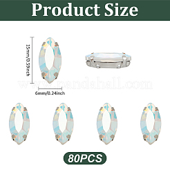 80Pcs Sew on Rhinestone&nbsp;DIY-MA0005-55A