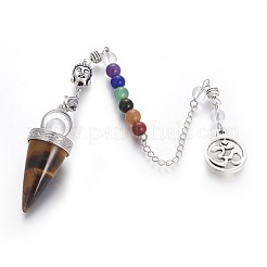 Chakra Jewelry Natural Tiger Eye Cone Dowsing Pendulums&nbsp;G-G771-E04