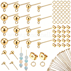 304 Stainless Steel Ball Post Stud Earring Findings & Flat Head Pins & Ball Head Pins & Eye Pin & Jump Rings&nbsp;STAS-BBC0010-38G