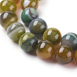 Natural Striped Agate/Banded Agate Beads Strands&nbsp;G-G582-8mm-44
