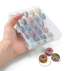 25 Rolls 25 Colors Round Segment Dyed Waxed Polyester Thread String&nbsp;YC-YW0001-02C