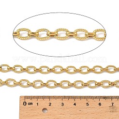 304 Stainless Steel Textured Oval Link Chains&nbsp;CHS-F022-09G