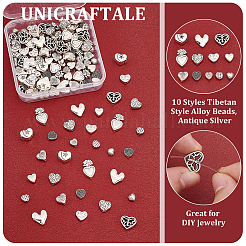 110Pcs 10 Styles Tibetan Style Alloy Beads&nbsp;FIND-UN0015-82