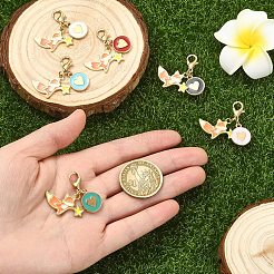 6Pcs Alloy Enamel Pendant Decorations&nbsp;HJEW-YW00419