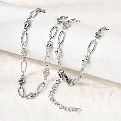 304 Stainless Steel Heart Link Chain Necklaces for Women&nbsp;NJEW-A046-02B-P