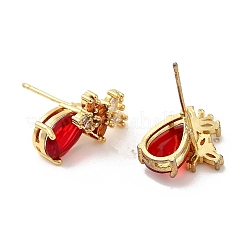 Rack Plating Real 18K Gold Plated Brass Butterfly Stud Earrings&nbsp;EJEW-B034-11G
