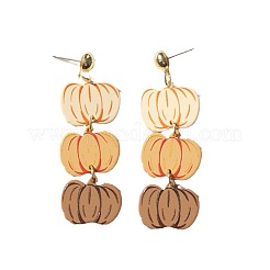 Thanksgiving Day Pumpkin Acrylic Glitter Powder Dangle Stud Earrings&nbsp;FS-WGE72CC-01