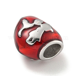 304 Stainless Steel Enamel European Beads&nbsp;STAS-U005-03P