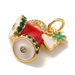 Rack Plating Brass Micro Pave Cubic Zirconia Pendants&nbsp;KK-U027-08G-A