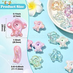 60Pcs 2 Styles UV Plating Opaque Acrylic Beads&nbsp;MACR-CJ0002-36