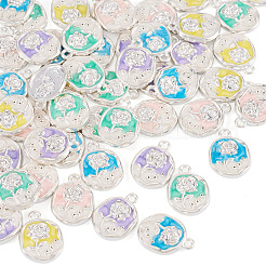 50Pcs 5 Colors Alloy Pendants&nbsp;ENAM-TA0003-93P