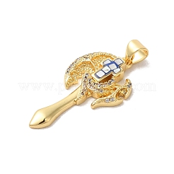 Axe Shapes Rack Plating Brass Cubic Zirconia Pendants&nbsp;KK-K385-076G