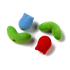 Flocking Opaque Acrylic Beads&nbsp;OACR-P038-01A-M