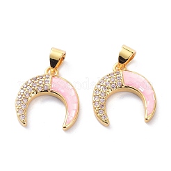 Real 18K Gold Plated Brass Micro Pave Clear Cubic Zirconia Pendants&nbsp;KK-D004-28G