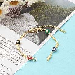Brass Enamel Link Chain Bracelet Making&nbsp;AJEW-JB00961-01