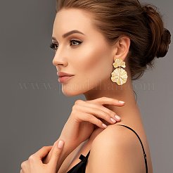 3 Pairs 3 Colors Alloy Leaf Dangle Stud Earrings for Women&nbsp;EJEW-FI0001-27