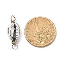 Electroplated Shell Beads Links Connectors&nbsp;PALLOY-JF01036-02