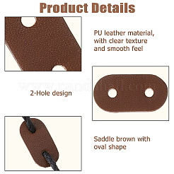 50Pcs Oval PU Leather Slider Buckle&nbsp;FIND-HS0001-84