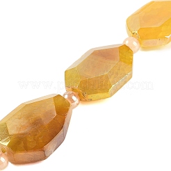Electroplated Natural Agate Beads Strands&nbsp;G-L604-B01-01A
