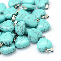 Heart Natural & Synthetic Mixed Stone Pendants&nbsp;G-Q371-M