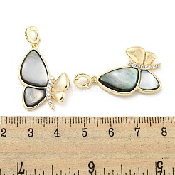 Brass Micro Pave Clear Cubic Zirconia Pendants&nbsp;KK-L211-019G-03
