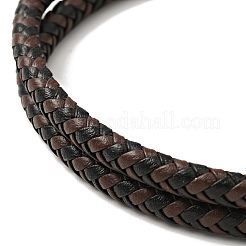 Microfiber Leather Braided Double Loops Wrap Bracelet with 304 Stainless Steel Magnetic Clasp for Men Women&nbsp;BJEW-C021-25P