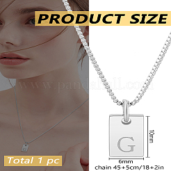 1Pc Stainless Steel Letter Rectangle Pendant Necklaces&nbsp;NJEW-LP0001-34G-P