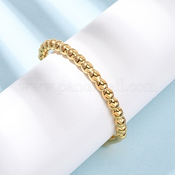 304 Stainless Steel Beads Cuff Bangles for Women&nbsp;BJEW-G749-19G