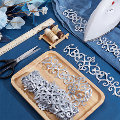 Floral Embroidery Sew on Polyester Ribbon Patches&nbsp;AJEW-WH0459-26B