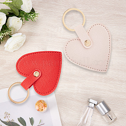 2Pcs 2 Colors PU Leather Keychain&nbsp;KEYC-CL0001-56