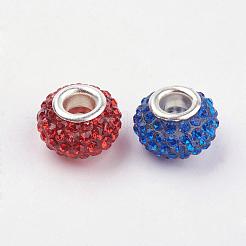 Grade A Rhinestone European Beads&nbsp;CPDL-H001-12x9mm-M