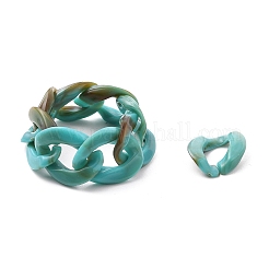 Acrylic Curb Chains Finger Rings&nbsp;RJEW-JR00311-01