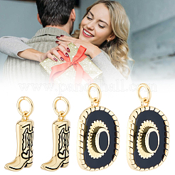 8Pcs 2 Styles Brass Enamel Pendants&nbsp;KK-BBC0022-18