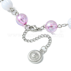 Alloy Leaf & Flower & Bowknot Pendant Necklace&nbsp;NJEW-FZ00007