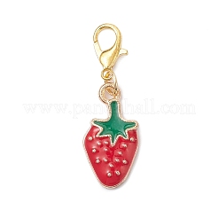 Strawberry & Cherry Alloy Enamel Pendant Decorations&nbsp;HJEW-JM04120