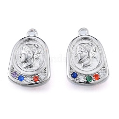 Brass Micro Pave Colorful Cubic Zirconia Pendants&nbsp;KK-N216-578P