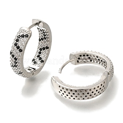 Rack Plating Brass Micro Pave Cubic Zirconia Hoop Earrings&nbsp;EJEW-H016-18P