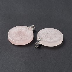 Natural Rose Quartz Pendants&nbsp;G-P491-04P-07
