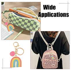 Smiling FaceAlloy Enamel & Rainbow Handmade Polymer Clay Keychain&nbsp;KEYC-YW00230-01