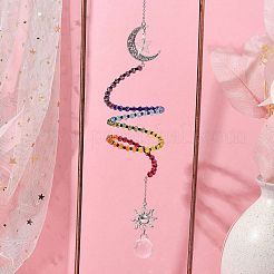Glass Spiral Pendant Decorations&nbsp;HJEW-TA00269