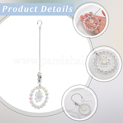 1Pc Flower Glass Car Hanging Decoration&nbsp;HJEW-SP0001-11A