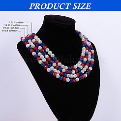 Polymer Clay Rhinestone Round Beaded Necklaces&nbsp;NJEW-SW00049-07