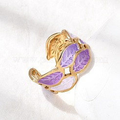 304 Stainless Steel Enamel Open Cuff Rings&nbsp;RJEW-L335-02A-G