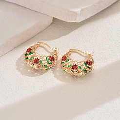 Geometric Retro Casual Brass Hoop Earrings for Women&nbsp;CS1444-1