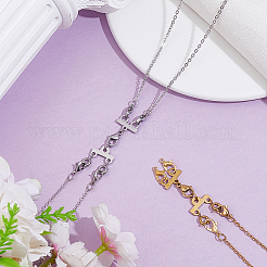2Pcs 2 Colors Stainless Steel Chain Extender&nbsp;FIND-GO0004-17B