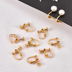 Brass Screw On Clip-on Earring Findings&nbsp;KK-L164-02G